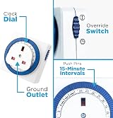 Status Timer Switch Square S24HRSQT3 24 Hour Mechanical Timer White UK Plug view 4
