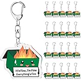 Ferreve Dumpster Fire Keychains Gift Bulk Acrylic Response Team Office Employee Coworkers Appreciation Graduation Gift