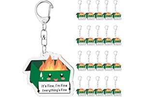 Ferreve Dumpster Fire Acrylic Keychains Employee Emotional Support Appreciation Gifts Bulk for Coworkers