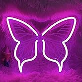 Butterfly Neon Sign 13''x11'' LED Light for Bedroom, Livingroom, Kid Girls room,Hanging or Mount on wall Neon Night Light with USB Dimmer Love Gift