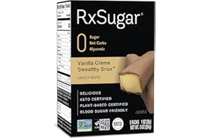 RxSugar Vanilla Creme Swealthy Snax, Diabetes & Keto Friendly, Sugar-Free Candy and Snack Bars Made with Allulose, Zero Net Carbs, Non-GMO, Plant-based Certified - 24 Bars - 3 Pack