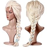 Anogol Hair + { 6 Hairpins } Blonde Cosplay Wig Party Braid Hair Wigs for Halloween for Princess Wig