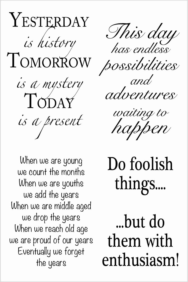 Jane Gill Clear Magic Stamp - Inspirational Verse, A6