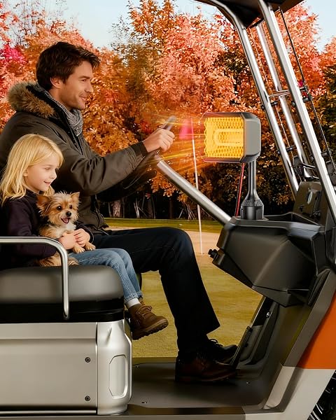 GOLF CART HEATER, BATTERY OPERATED HEATER FOR GOLF CART ACCESSORIES, 48V ELECTRIC HEATERS, 400W SAFE & QUIET CARBON FIBER HEATING, COMPATIBLE WITH CLUB CAR/YAMAHA/EZGO