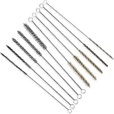 Wire Tube Brushes Bulk for Cleaning Pipe Tube, Silver Gold, 10 Pcs | 12" Total Length, Stainless Steel &amp; Brass Twisted Wire for Pipe Tube Cleaning, Bottle, Auto Parts, Rust Removal, ID&ge;8mm Tube