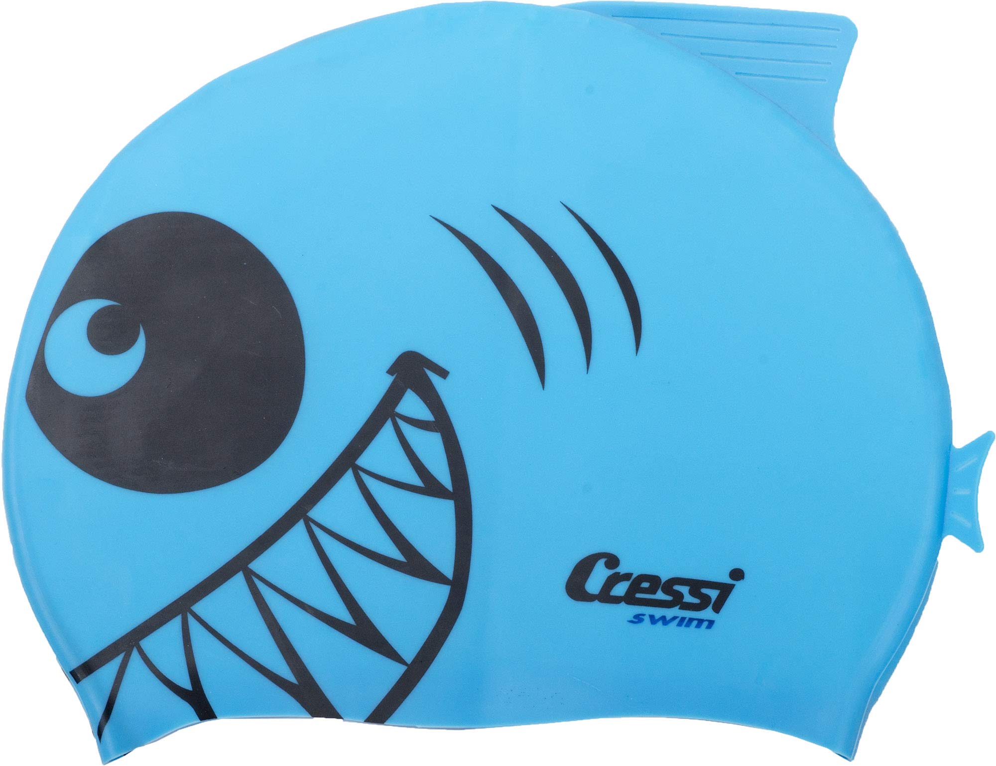 Cressi Unisex Child Silicone Kids Cap Shark Swimming Cap - Light Blue, Uni