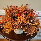 HSTEY Artificial Flowers Bouquet for Indoor Outdoor Fall Decor Fake Plants for Wedding Thanksgiving Christmas Home Garden Patio, UV Resistant (15pcs 7 Types)