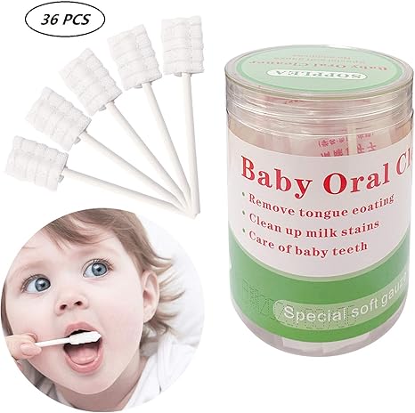 cleaning baby's gums and tongue