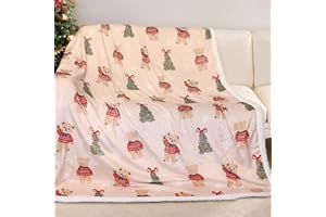 Gogreen Christmas Sherpa Fleece Throw Blanket for Couch Bed Sofa Adults -Soft and Warm Blanket for Winter, Thick and Fuzzy Th
