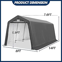 COVERONICS 8' x 14' Outdoor Storage Shed - Heavy