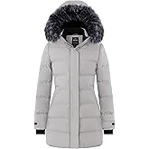Wantdo Women's Long Quilted Winter Coat Thicken Puffer Jacket with Faux Fur Hood