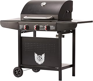 BBQ Chief MAXXUS Gasgrill Linus 3.0 - Grillwagen in attraktivem Design -  3 Edelstahl -Brenner und Gusseisen Grillrost