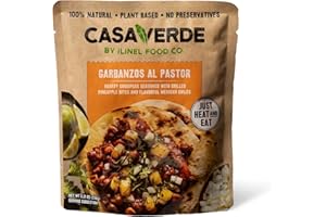 CASA VERDE BY ILINEL FOOD CO. Casa Verde | Mexican Garbanzos al Pastor, 100% Natural Food - Pack of 6 - Real Taste | 100% Vegan & Non-GMO, Plant-Based, No Preservatives