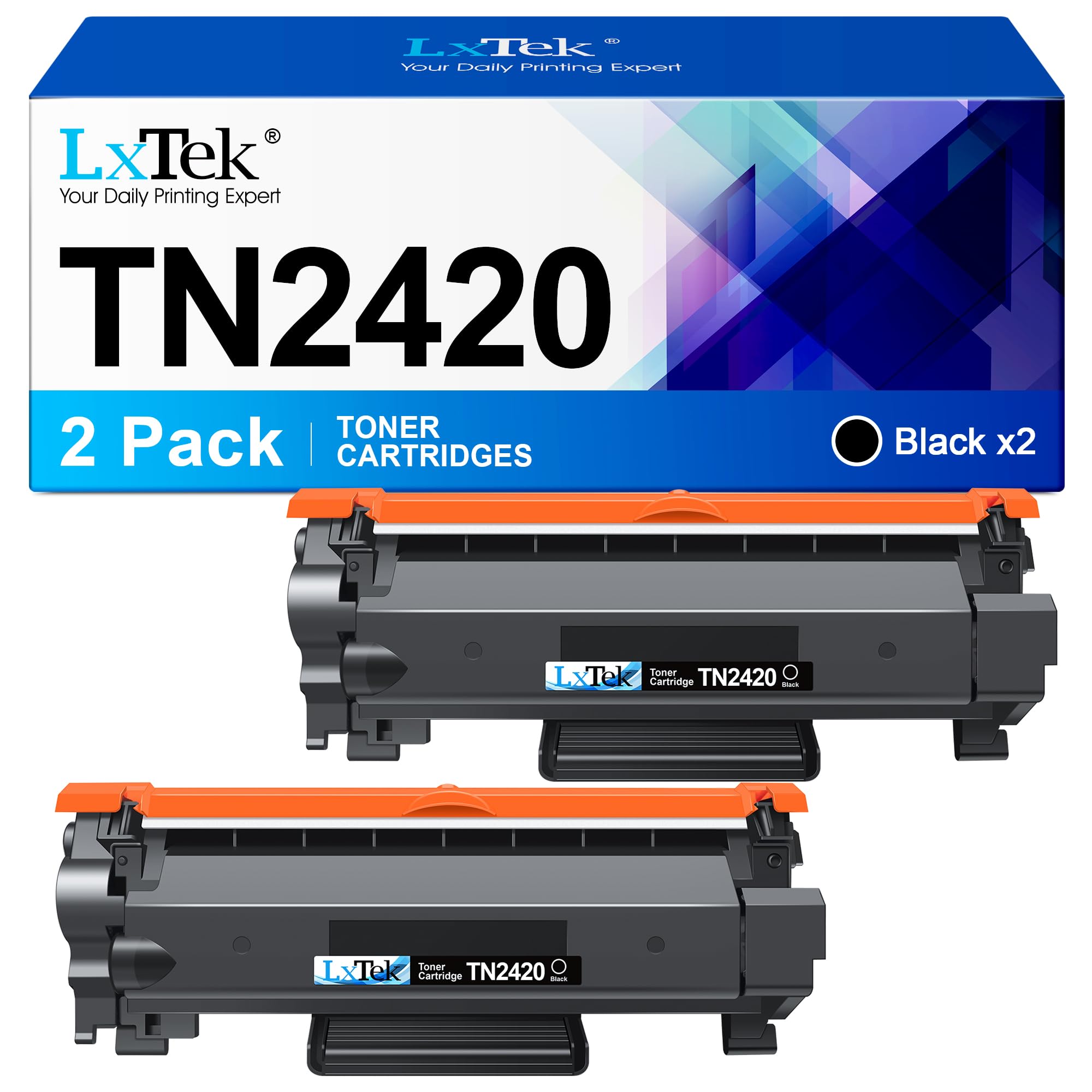 TN2420 Compatible Toner Cartridge Replacement for Brother TN2420 TN-2420 TN2410 TN-2410 Compatible with L2350DW L2710DW L2530DW L2510D -L2750DW L2710DN L2730DW L2310D (Black , 2-Pack)