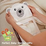 momcozy Bamboo Baby Bath Towels Set 5 Packs Hooded Towel Washcloths Glove view 5