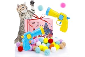 Hggha Cat Toy Balls (50) with Launcher, Interactive Cat Toys for Indoor Cats, Fun DIY Set, Suitable for Training, Medium Breed Recommendation