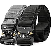 FAIRWIN Men's Tactical Belt, 2 Pack 1.5 Inch Military Tactical Belts for Men, Web Belt Nylon Belt - Work Tool Belt
