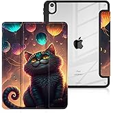 Batianda Case for iPad Air 13 inch 2025 M3 2024 M2 Chip Model A2898/A2899 [Built-in Pencil Holder] Shockproof Cover with Clear Transparent Back Shell Soft TPU Bumper,Auto Sleep/Wake, Cheshire Cat