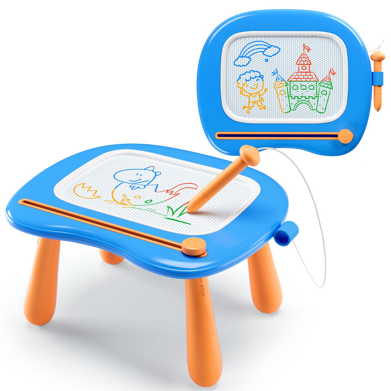 SYHLN Magnetic Drawing Board Toddlers Toys for 1 2 Year Old Boys - Preschool Learning Educational Toys for 12-18 Months Baby - Doodle Pad Birthday Gifts Presents for Kids Age 1-3 - Blue