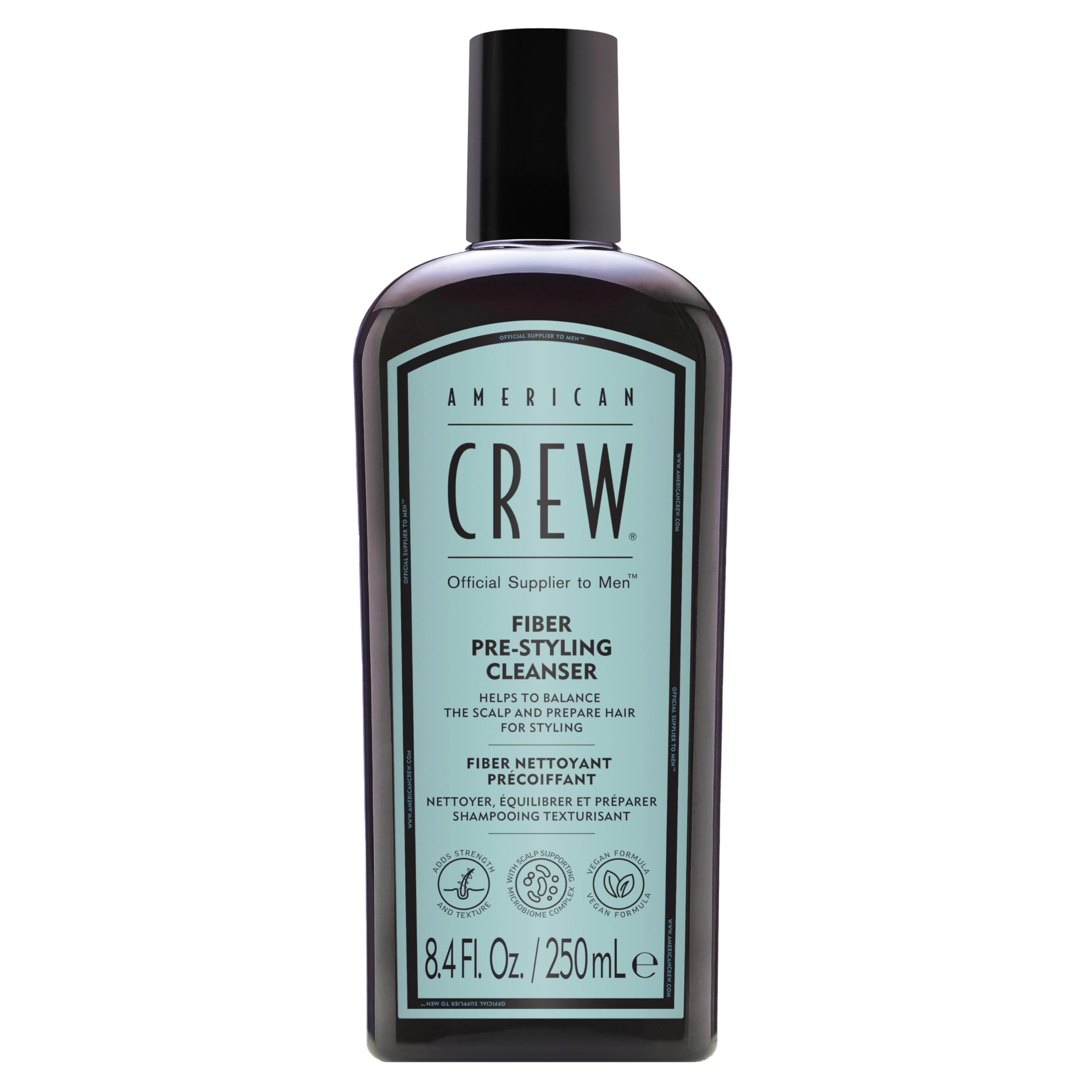 American Crew Fiber Pre-Styling Shampoo| Hair Strengthening Shampoo for Men | Thickening Shampoo with Fiber Technology | Pre-Styling Hair Product for Damaged Hair | 250ML
