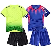 M2C Boys 2-Pack Jersey Soccer Knit Set Sport Team Uniform Shirt and Shorts