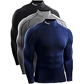NELEUS Men's Compression Shirts Dry Fit Long Sleeve Mock Neck Shirts