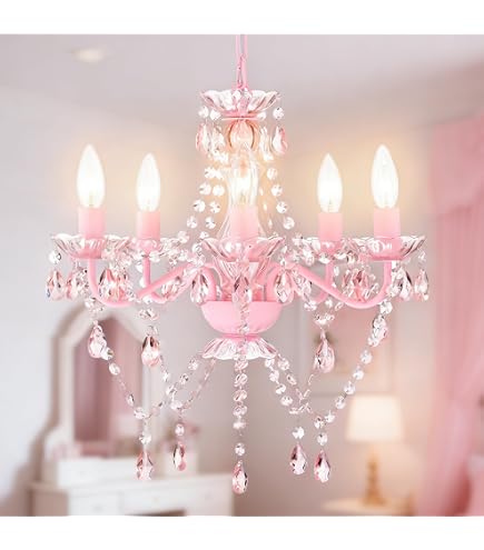 MeiXtrevar Lustre vintage en forme de fleur, suspension en métal blanc avec rose en céramique, chandeliers à bougie E12 pour chambre à coucher, salon, chambre de fille, cuisine, 5 lumières