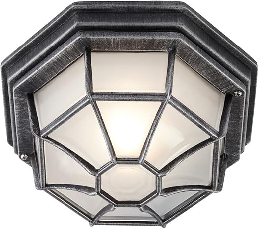 Haysom Interiors Hexagonal Flush Ceiling Porch Light With Frosted