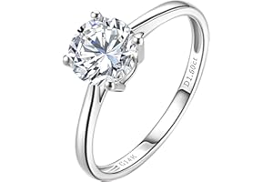 1-3 Carat Lab Grown Diamond Engagement Ring 14K White Gold,IGI Certified Round Cut (E-F Color VS2-SI1) Classic 4-Prong Ring f