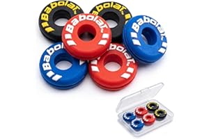 PHX Grove 6-Pack Tire-Shaped Tennis Racket Dampeners - Durable Silicone Shock Absorbers for Racquet Strings, Easy Install, Re