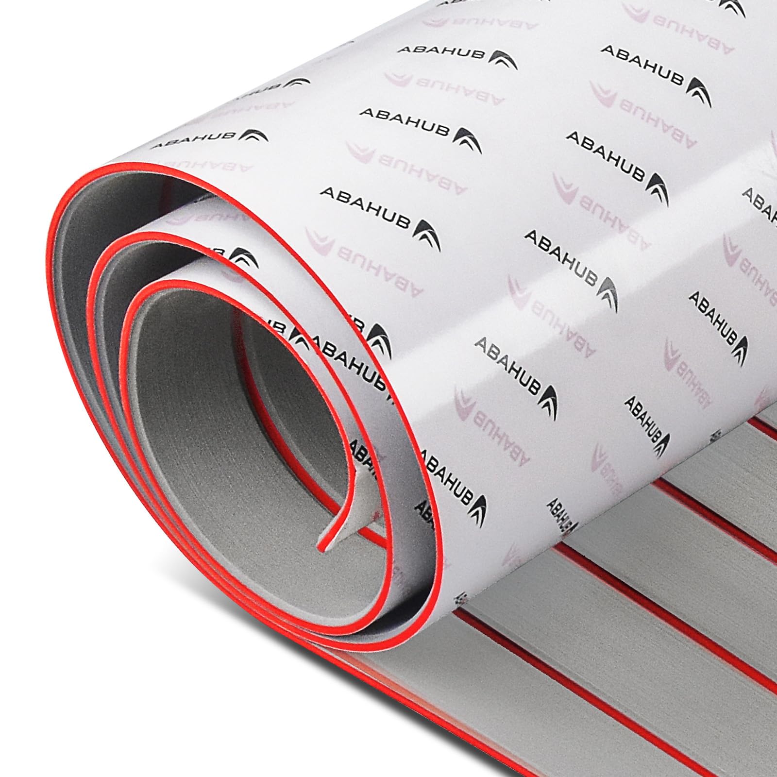 Photo 1 of Abahub EVA Foam Boat Decking 96''x21.6'' Self-Adhesive Faux Teak Marine Flooring Sheet Traction Pad for Boats Surfboard,Gray with Red Seam Lines