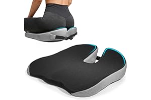 BANKQF Seat Cushion for Office Chair, Wedge Car Seat Cushion, Memory Foam Truck Seat Cushion for Sciatica Tailbone Pain Relief, Long Driving, Coccyx