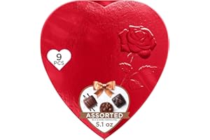 TABOOM Heart Shaped Box of Chocolates – 5.1oz Sweet Assorted Milk and Dark Chocolate Candy – Delicious Valentine’s Day Chocolate Box – Heart Shaped Candy Box for Her and Him (1 Pack)