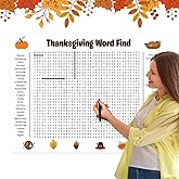 Jumbo Thanksgiving/Christmas Word Search Poster – Giant 36"x24" Wall Game, Poster-Size Word Search,Giant Thanksgiving Activity Po-ster for Families
