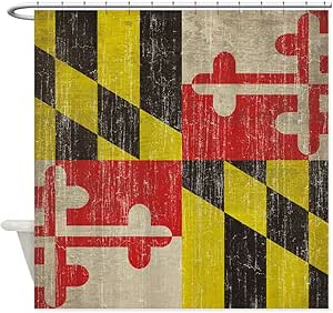 CafePress diseño de bandera de Maryland – Cortina de ducha blanco