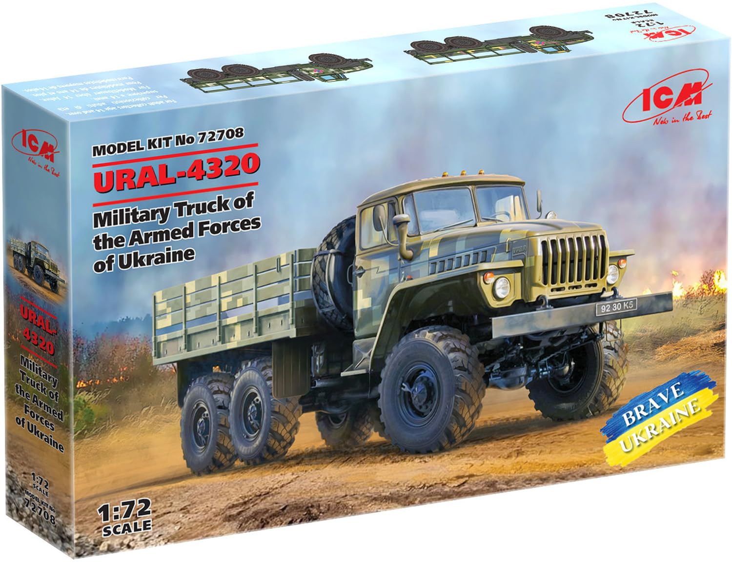 ICM 1:72 URAL4320 Truck Armed Forces of Ukraine, Model kit, ICM72708