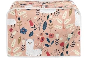 JEOCODY Cute Alpaca Toaster Oven Covers Polyester Toaster Cover for Two Slice Toaster and Dust & Fingerprint Protection