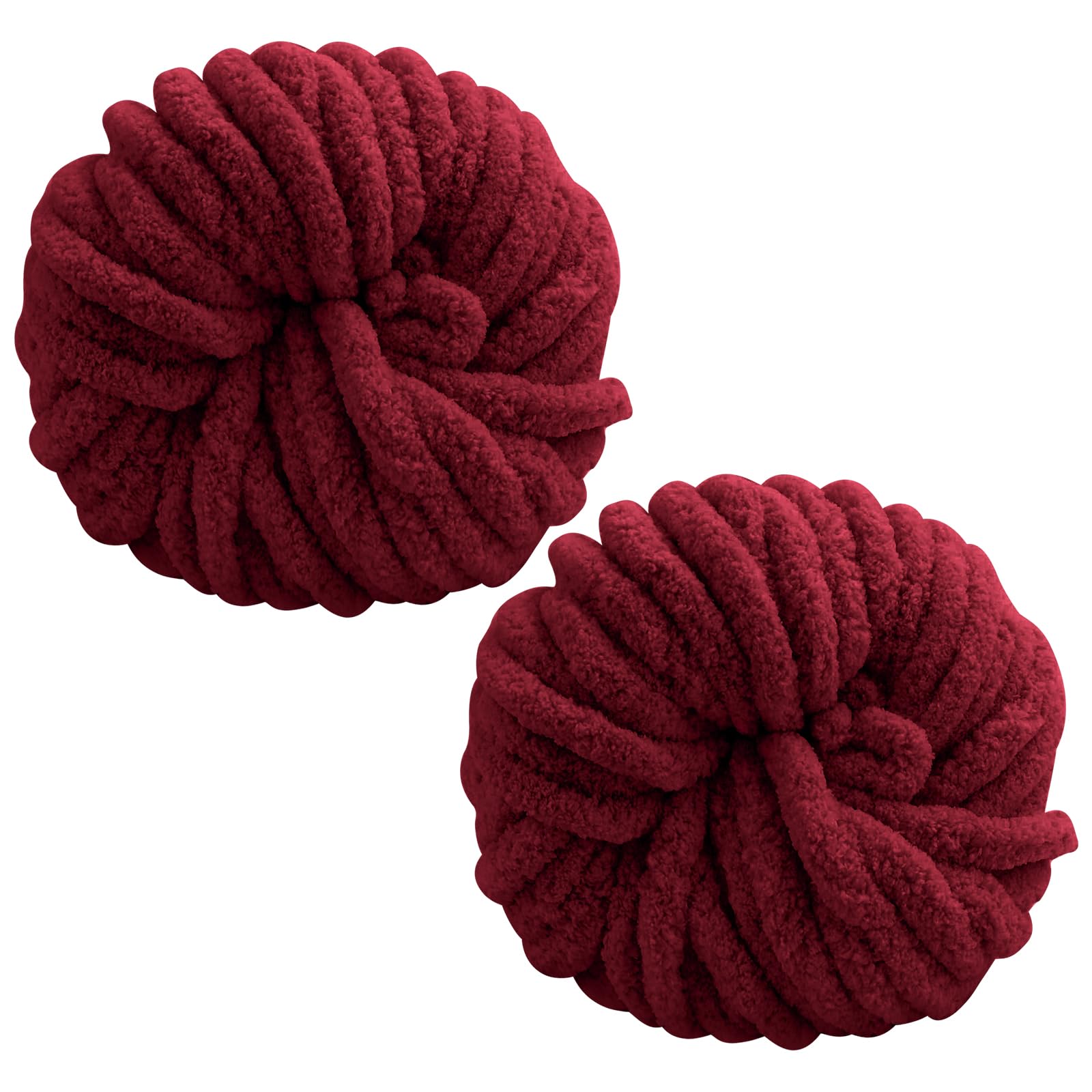 Chunky Wool Yarn 250g × 2, Multi-Colored Knitting Yarn for Crochet, 2cm Soft Knitting Wool for Making Handmade Bags Hats Blankets Pillow Cushion Cat Bed