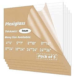 DYCacrlic 5-Pack 12x24 Plexiglass Sheets,PET Sheet