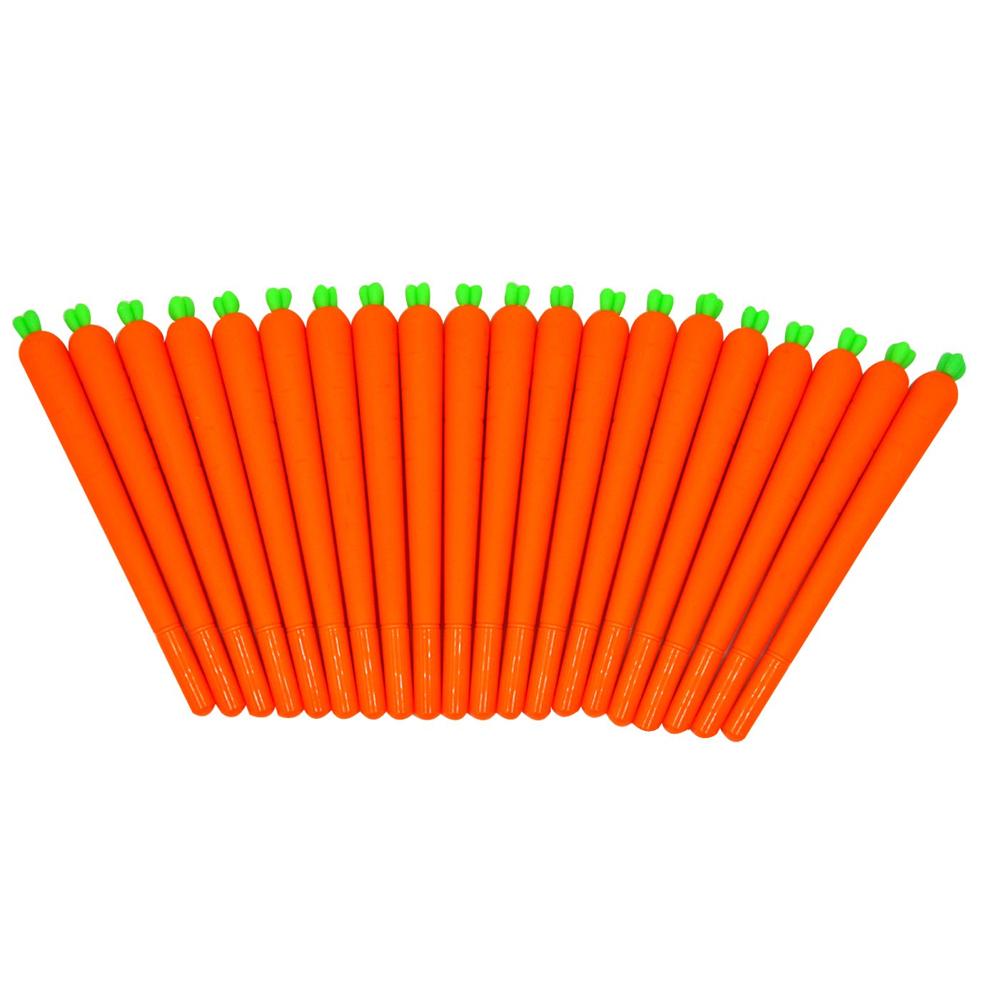 20 Pack Kawaii Carrot Gel Ink Pen Scrub Plastic Vegetable Ballpoint Writing Pen Stationery School Supplies