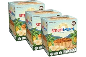SMARTCAKE Smart Baking Company Smartmuf'n, Gluten-free, Sugar-free Keto Snack Breakfast Muffin (Banana Nut, 3 Boxes)