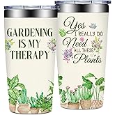 Grifarny Gardening Gifts for Women - Plant Lover Gift - Cool Gifts for Gardeners, Pant Lovers - Gardening is My Therapy Tumbler Cup 20 oz