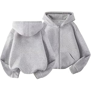 Toddler Girls Boys Zip-Up Hoodie Kids Fashion Oversized Sweatshirt Jacket With Pockets Fall Winter Warm Outwear