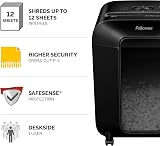 Fellowes LX85 12 Sheet Cross Cut Shredder 19L Bin Auto Reverse SafeSense UK view 2