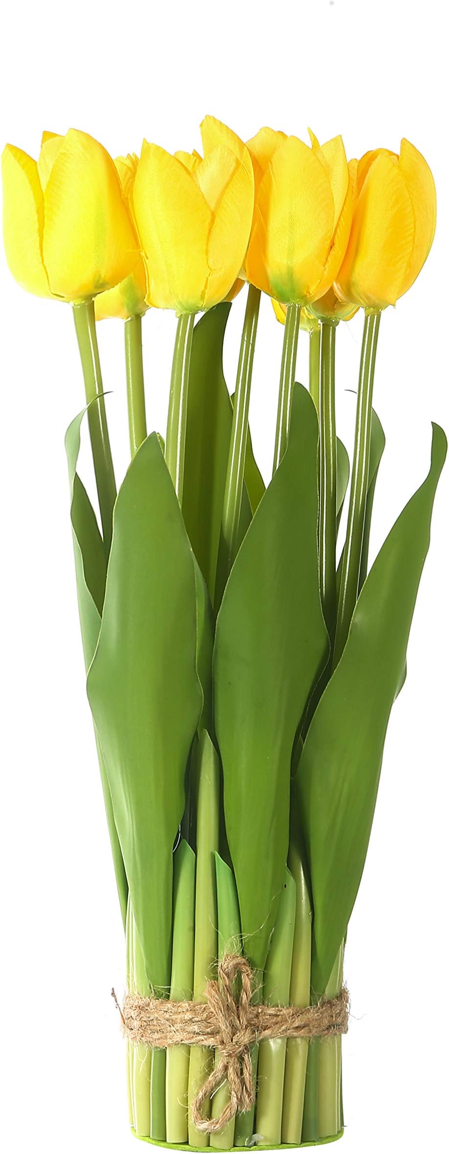 LY EMMET Artificial Tulips Flowers Potted Silk Tulips for Party Home Decoration-Yellow