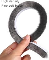 MILEQEE Door Brush Seal 33ft 5mm Pile Weather Stripping Self Adhesive Grey view 4