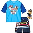 Nickelodeon Boys' Rash Guard Set - 2 Piece UPF 50+ Swim Shirt and Bathing Trunks Swimwear Set for Toddler Boys (Sizes: 2T-12)
