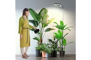 Garpsen Grow Lights for Indoor Plants, Full Spectrum 65'' Plant Light with 360° Gooseneck, 3 Colors Modes and 5 Dimmable Leve
