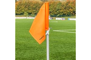 FORZA Corner Flags (Pack of 4) | Durable Polyester Soccer & Sports Field Flags for Training & Match Use - Standard and Pro Options (Poles Not Included) (Fluro Orange, Standard)