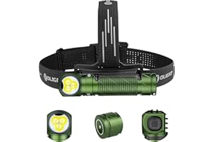 OLIGHT Perun 3 Rechargeable Headlamp Flashlight, 3000 Lumens LED Headlight with Red Light, Waterproof Head Lamp with Headband for Outdoor Camping, Hiking, Working (OD Green)